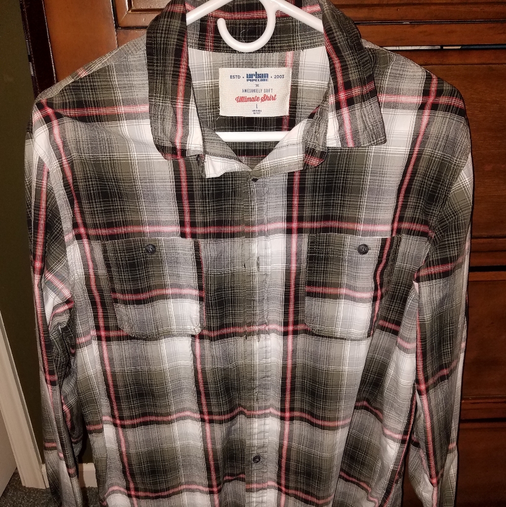 Urban Pipline Plaid Button Up
